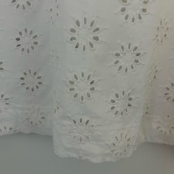 Madewell Women's Floral Eyelet Embroidered Wide-Sleeve Boxy Tee White S New - Picture 5 of 9